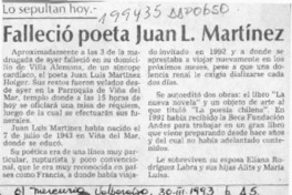 Falleció poeta Juan L. Martínez  [artículo].