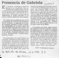 Presencia de Gabriela  [artículo] Ketty Farandato Politis.