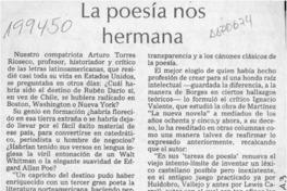 La poesía nos hermana  [artículo] Lautaro Robles.