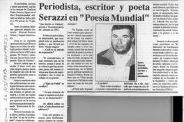 Periodista, escritor y poeta Serazzi en "Poesía mundial"  [artículo].
