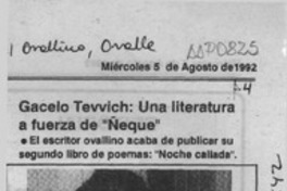 Gacelo Tevvich, una literatura a fuerza de "ñeque"  [artículo].