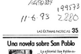 Una novela sobre San Pablo  [artículo] Hugo Montes Brunet.