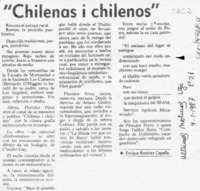 "Chilenas i chilenos"  [artículo] Enrique Ramírez Capello.