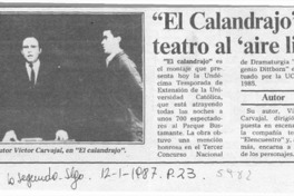 "El Calandrajo" continúa teatro al 'aire libre'  [artículo].