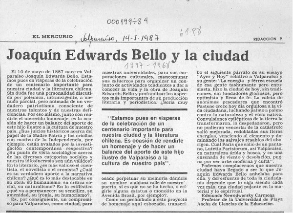 Joaquín Edwards Bello y la ciudad