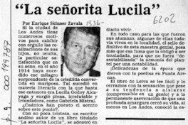 "La señorita Lucila"  [artículo] Enrique Skinner Zavala.