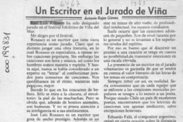 Un escritor en el jurado de Viña  [artículo] Antonio Rojas Gómez.