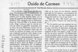 Oxido de Carmen  [artículo] Raúl Morales Alvarez.