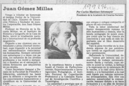 Juan Gómez Millas  [artículo] Carlos Martínez Sotomayor.