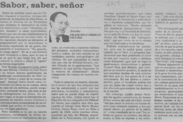 Sabor, saber, señor  [artículo] Francisco Orrego Vicuña.
