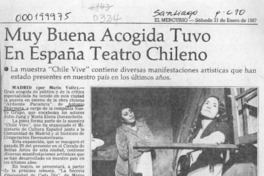 Muy buena acogida tuvo en España teatro chileno  [artículo] Mario Valle.
