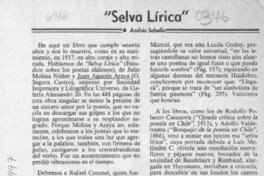 Selva lírica  [artículo] Andrés Sabella.