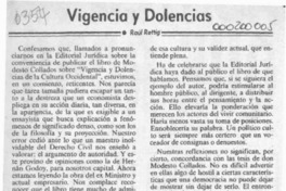 Vigencia y dolencias  [artículo] Raúl Rettig.