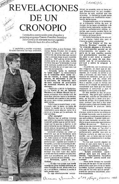 Revelaciones de un cronopio  [artículo] Ernesto González Bermejo.