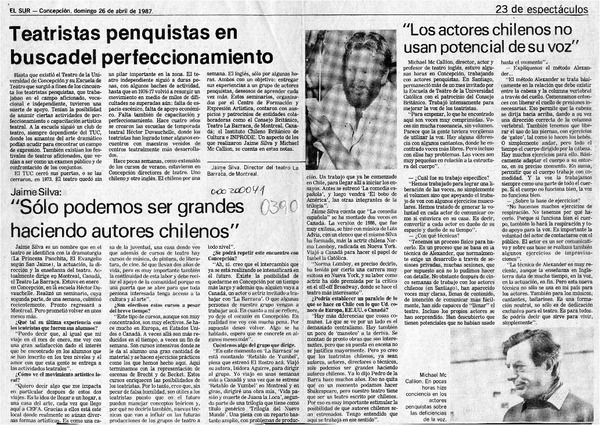 "Sólo podemos ser grandes haciendo autores chilenos"  [artículo].