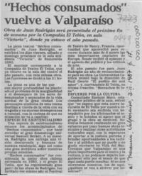 "Hechos consumados" vuelve a Valparaíso  [artículo].