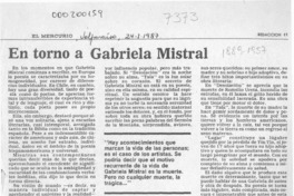En torno a Gabriela Mistral  [artículo] Bachiller.