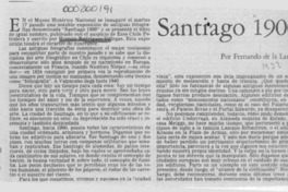Santiago 1900  [artículo] Fernando de la Lastra.