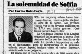La solemnidad de Soffia  [artículo]Carlos Ruiz Tagle.