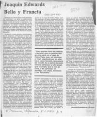 Joaquín Edwards Bello y Francia