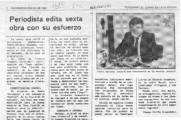 Periodista edita sexta obra con su esfuerzo  [artículo] Osmán Cortés Argandoña.