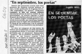 "En setiembre los poetas"  [artículo] Ignacio Valente.