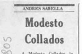 Modesto Collados  [artículo] Andrés Sabella.