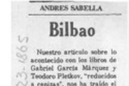 Bilbao  [artículo] Andrés Sabella.