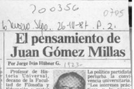 El pensamiento de Juan Gómez Millas  [artículo] Jorge Iván Hubner G.