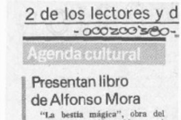 Presentan libro de Alfonso Mora  [artículo].