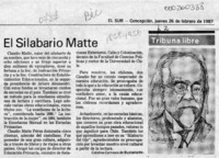 El silabario Matte  [artículo] Catalina Carrasco de Bustamante.