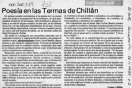 Poesía en las termas de Chillán  [artículo] Cronos.