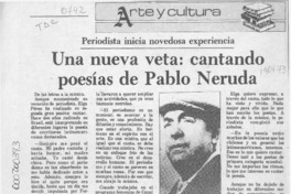 Una Nueva veta, cantando poesías de Pablo Neruda  [artículo].