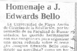 Homenaje a J. Edwards Bello