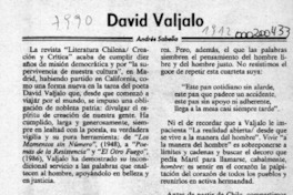 David Valjalo  [artículo] Andrés Sabella.