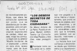 "Los Deseos secretos de toda ciudadana"  [artículo].
