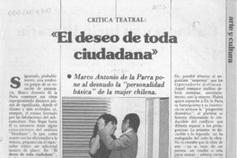 El deseo de toda ciudadana  [artículo] Sergio Palacios.