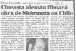 Cineasta alemán filmará obra de Skármeta en Chile  [artículo].