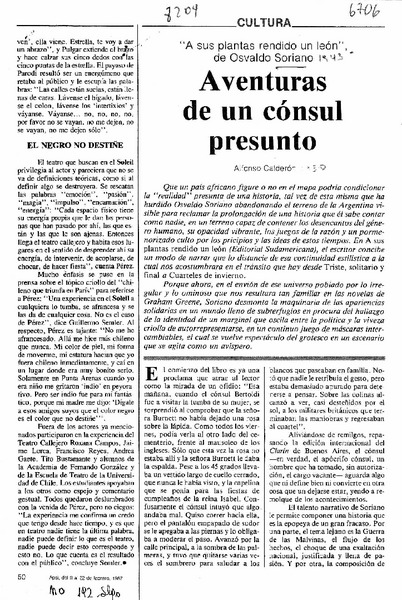 Aventuras de un cónsul presunto  [artículo] Alfonso Calderón.