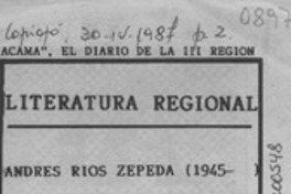 Andrés Ríos Zepeda (1945- )  [artículo] Oscar Paineán B.