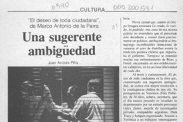 Una sugerente ambigüedad  [artículo] Juan Andrés Piña.