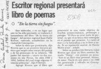 Escritor regional presentará libro de poemas  [artículo].