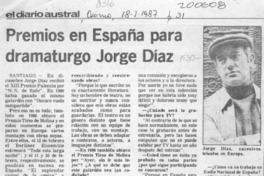 Premios en España para dramaturgo Jorge Díaz  [artículo].