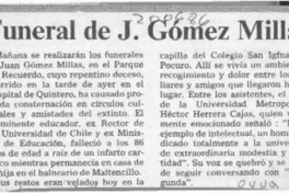 Funeral de J. Gómez Millas  [artículo].