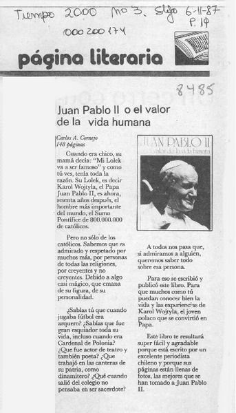 Juan Pablo II o el valor de la vida humana  [artículo].