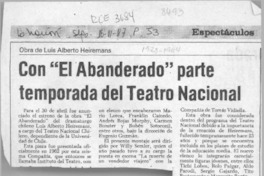 Con "El abanderado" parte temporada del Teatro Nacional  [artículo].