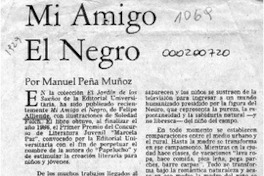 Mi amigo el negro  [artículo]Manuel Peña Muñoz.