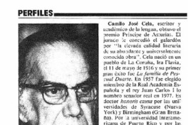 Camilo José Cela --  [artículo].