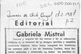 Gabriela Mistral  [artículo].