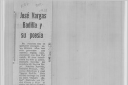 José Vargas Badilla y su poesía